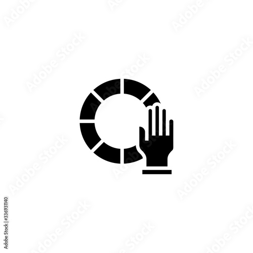 Help icon. Sea belt icon. Safety symbol. Life tube swimming protection sign. Trendy Flat style for graphic design, Web site, UI. EPS10. - Vector illustration