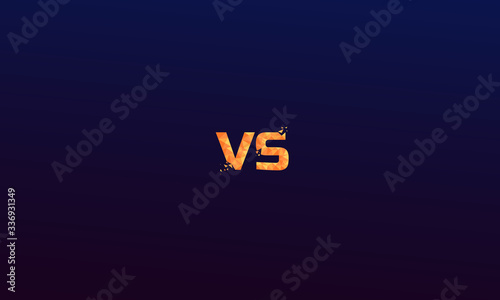 orange polygonal versus logo vs letters for sports and fight competition. Battle vs match, game concept competitive vs. Vector illustration