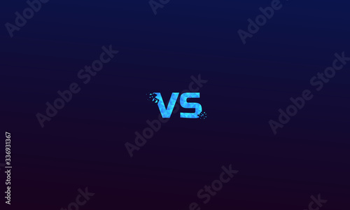 blue polygonal versus logo vs letters for sports and fight competition. Battle vs match, game concept competitive vs. Vector illustration