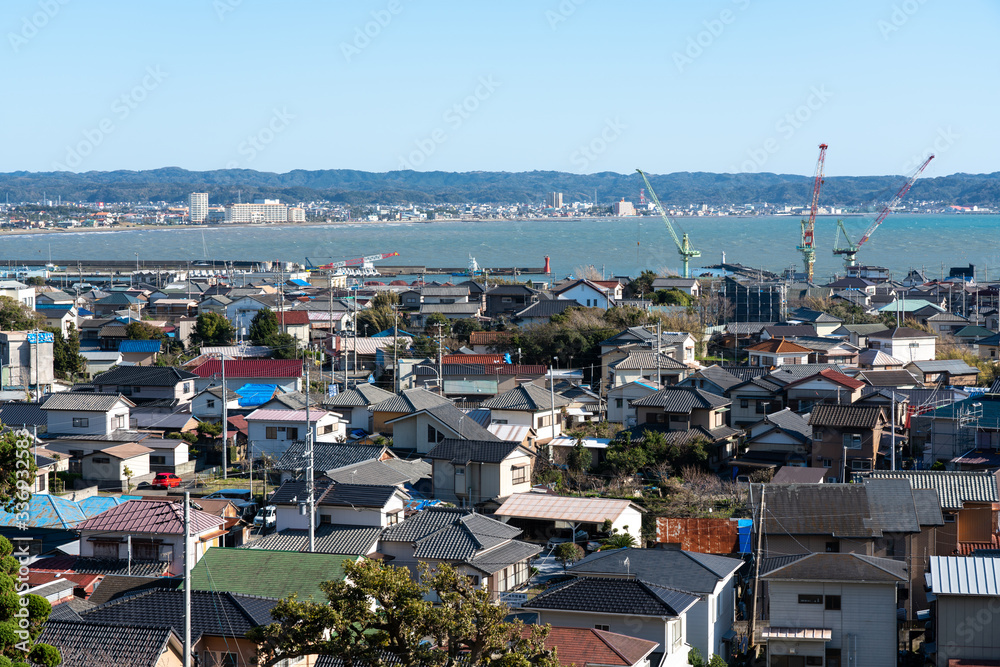 Obraz premium 大福寺・崖観音から見る館山市街の風景