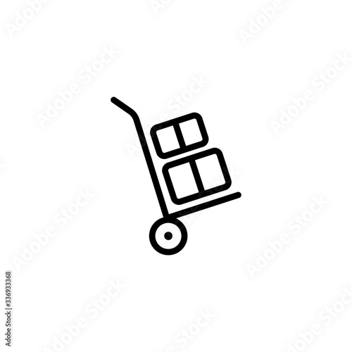 Delivery cart icon. Handcart icon on white background. Vector illustration - Vector