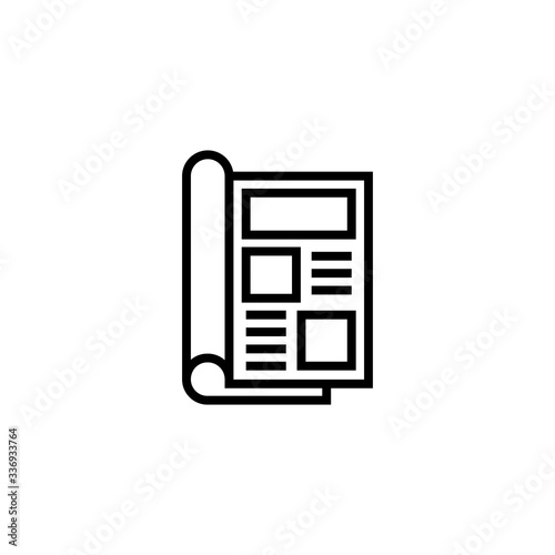 Magazine open page vector icon. Newspaper icon. Journal symbol. Book sign. Trendy Flat style for graphic design, Web site, UI. EPS10. - Vector illustration