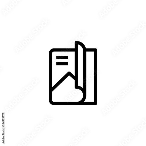 Magazine open page vector icon. Newspaper icon. Journal symbol. Book sign. Trendy Flat style for graphic design, Web site, UI. EPS10. - Vector illustration