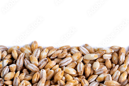 Pearl Barley background, healthy food used in soups and stews