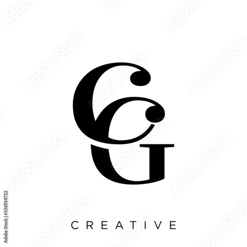 cg luxury logo design vector