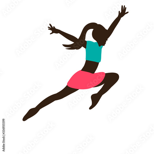 silhouette in colored clothes gymnast jumping © zolotons