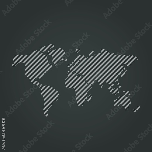 Vector Dotted World Map Background Light and Dark Grey for Presentations. Continents  Europe  Asia  Australia  America  Africa