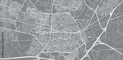 Urban vector city map of Tilburg, The Netherlands