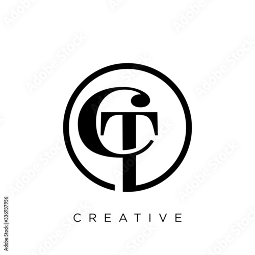 ct luxury logo design vector photo