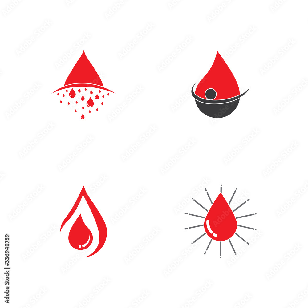 Fototapeta premium Human Blood logo template vector icon illustration design