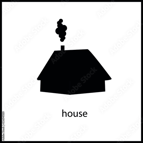 silhouette of the house. Isolated on a white background. Vector.