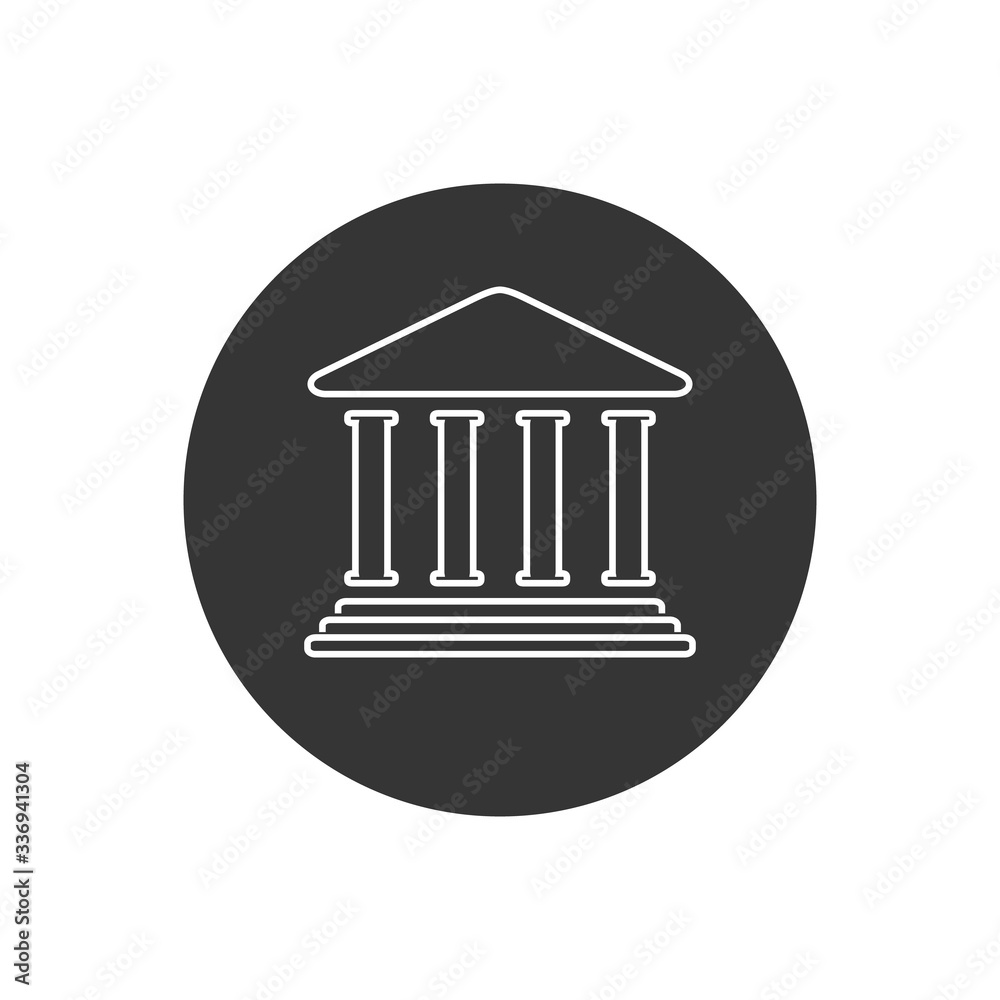 Bank line icon symbol on white background. Vector illustration