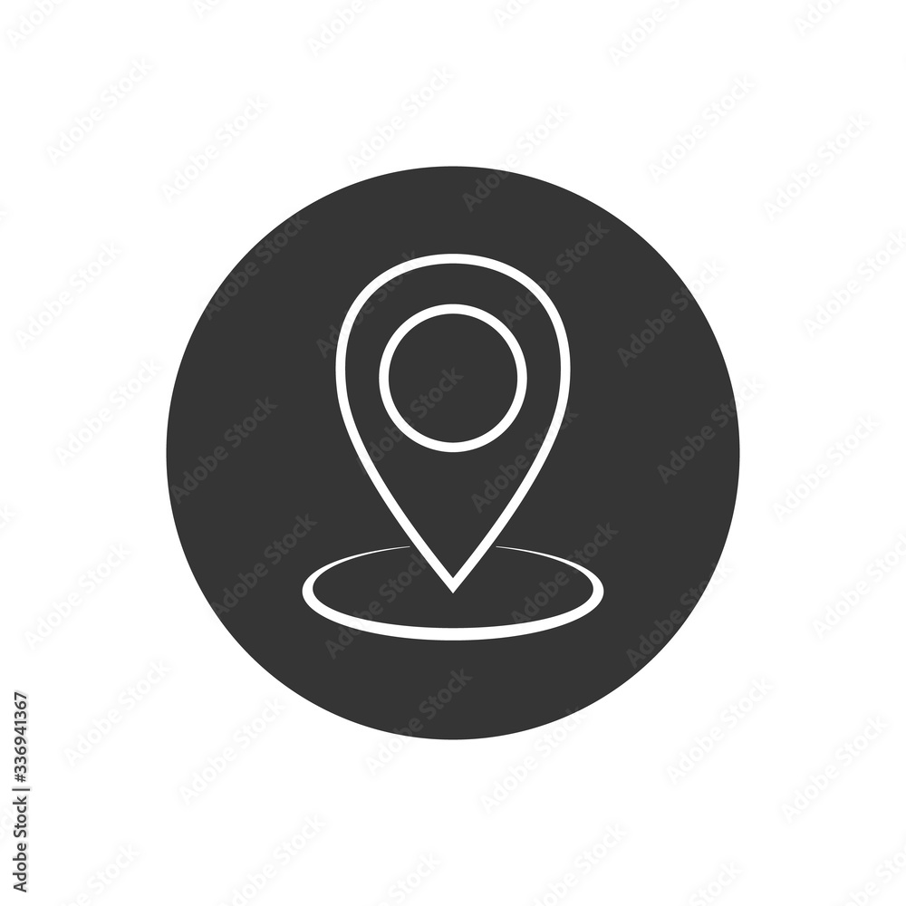 Black maps pin. Location map line icon. Location pin. Pin icon vector Black maps pin. Location map line icon. Location pin. Pin icon vector
