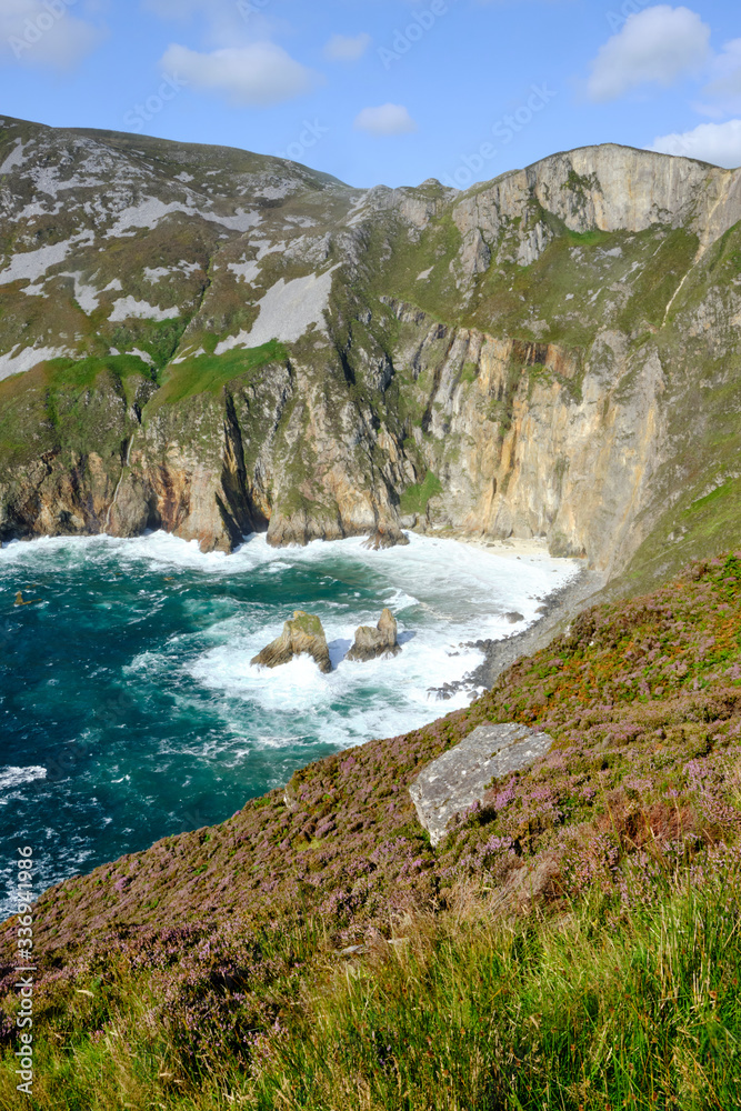 The panoramic view of Bunglass Point at Slieve League, County Donegal, Ireland. The panoramic view of Bunglass Point at Slieve League, County Donegal, Ireland.