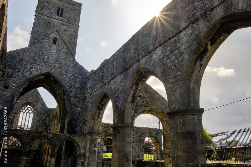 View of Sligo Abbey, in the county of the same name, Ireland.
