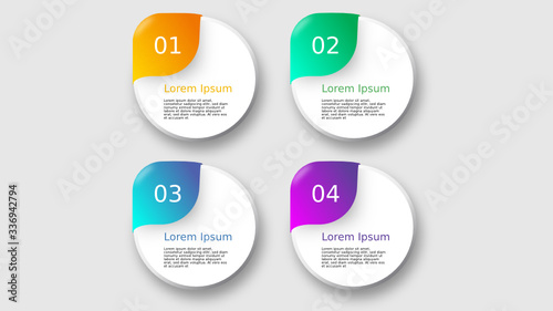 vier stufen runde infografik elemente