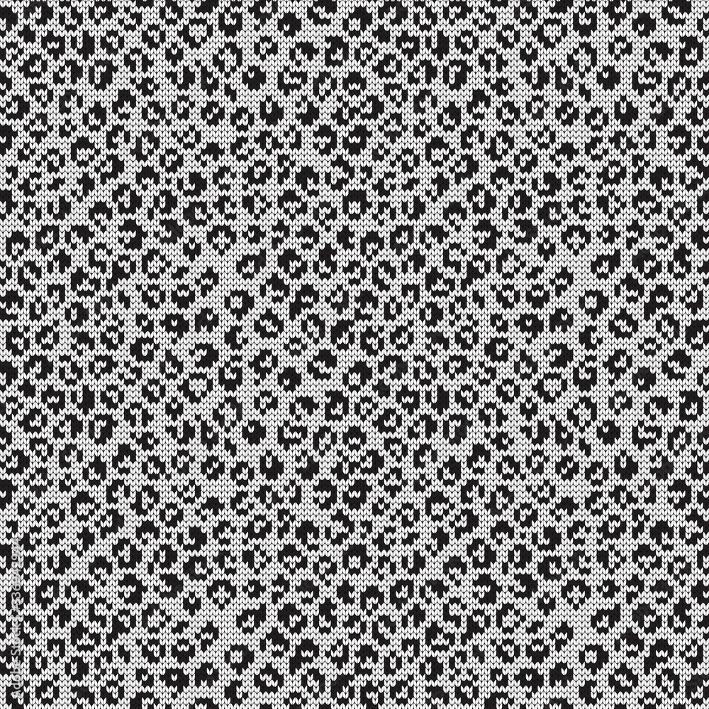 Seamless spotty pattern leopard skin, knitted texture