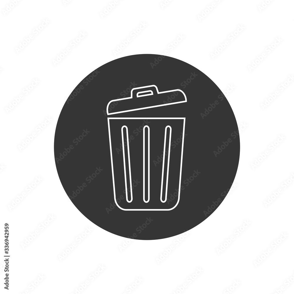 Trash line icon trendy flat design. Vector modern flat style Trash line icon trendy flat design. Vector modern flat style