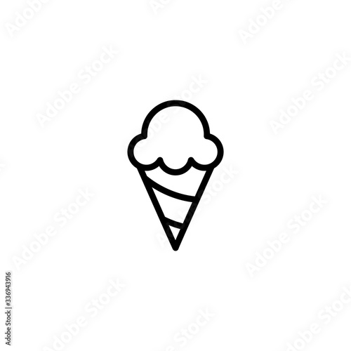 Ice cream cup icon isolated. Modern sweet vanilla desert sign. Trendy vector chocolate cram symbol for web site design, button to mobile app. Vector illustration.