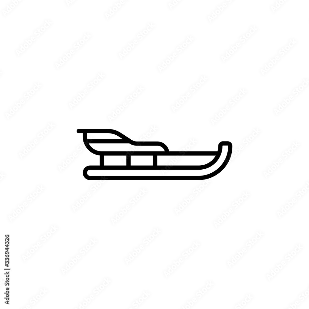 Sleigh icon. Sleigh symbol design. Sled vector icon. Skiing illustration Sleigh icon. Sleigh symbol design. Sled vector icon. Skiing illustration