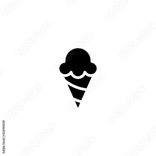 Ice cream cup icon isolated. Modern sweet vanilla desert sign. Trendy vector chocolate cram symbol for web site design, button to mobile app. Vector illustration.