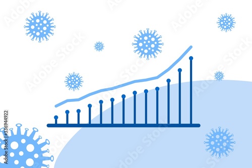 Φωτογραφία Vector illustration graph of the increasing number of coronavirus patients