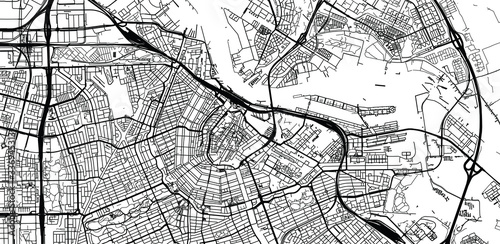 Urban vector city map of Amsterdam  The Netherlands