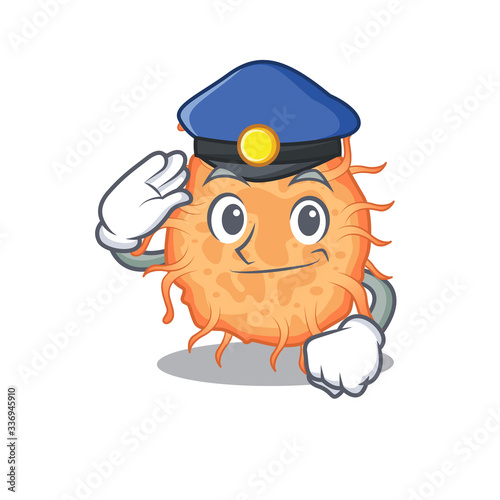 Police officer mascot design of bacteria endospore wearing a hat