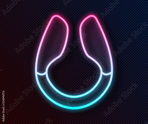 Glowing neon line Dildo vibrator for sex games icon isolated on black background. Sex toy for adult. Vaginal exercise machines for intimate. Vector Illustration