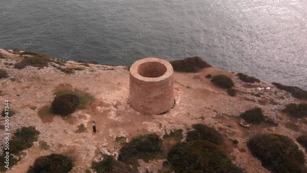 Historic masonry watchtower on Portugese coast of Atlantic Ocean. Historic masonry watchtower on Portugese coast of Atlantic Ocean.