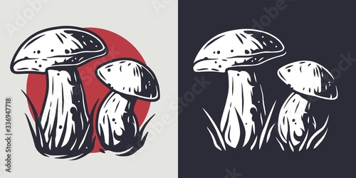 Autumn forest boletus mushroom picking vegan menu