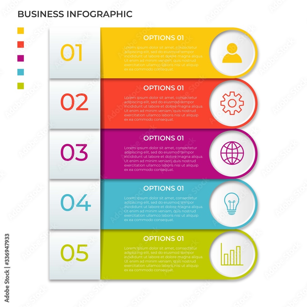 Presentation business infographic template with 5 options Presentation business infographic template with 5 options