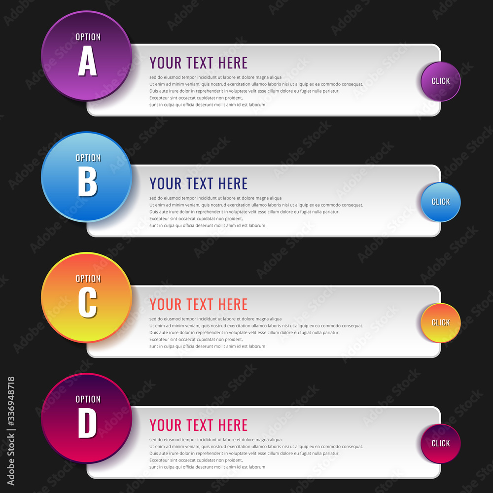 Infographic steps options geometric element with space for your text Infographic steps options geometric element with space for your text