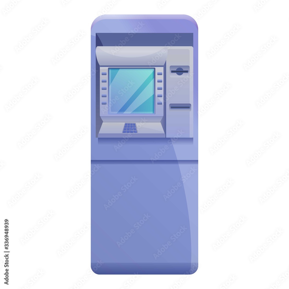 Server atm machine icon. Cartoon of server atm machine vector icon for web design isolated on white background Server atm machine icon. Cartoon of server atm machine vector icon for web design isolated on white background