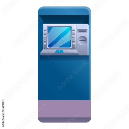 Street atm machine icon. Cartoon of street atm machine vector icon for web design isolated on white background