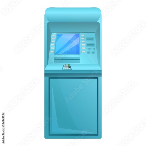 Withdraw atm machine icon. Cartoon of withdraw atm machine vector icon for web design isolated on white background