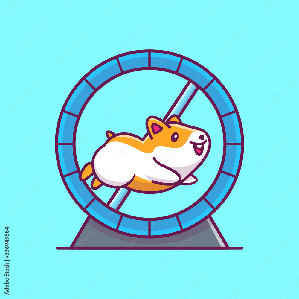 Cute Hamster Running Vector Icon Illustration Hamster Mascot Cartoon Character Animal Icon Concept White Isolated Flat Cartoon Style Suitable For Web Landing Page Banner Flyer Sticker Card Stock Vector Adobe Stock