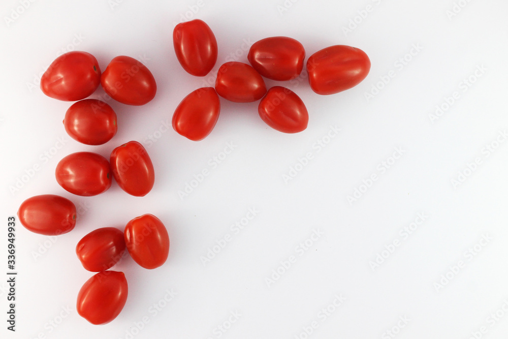 cherry tomatoes on a white background cherry tomatoes on a white background