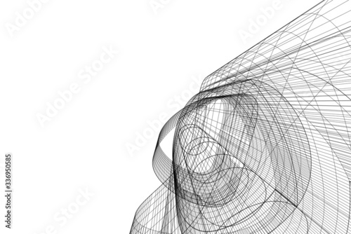 Concept 3d architecture building, vector illustration