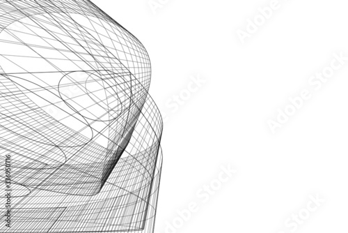 Concept 3d architecture building, vector illustration