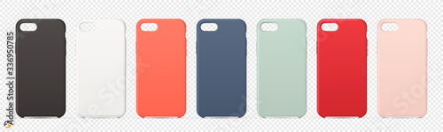 Realistic cases for smartphone on transparent background. Vector illustration EPS10.	
