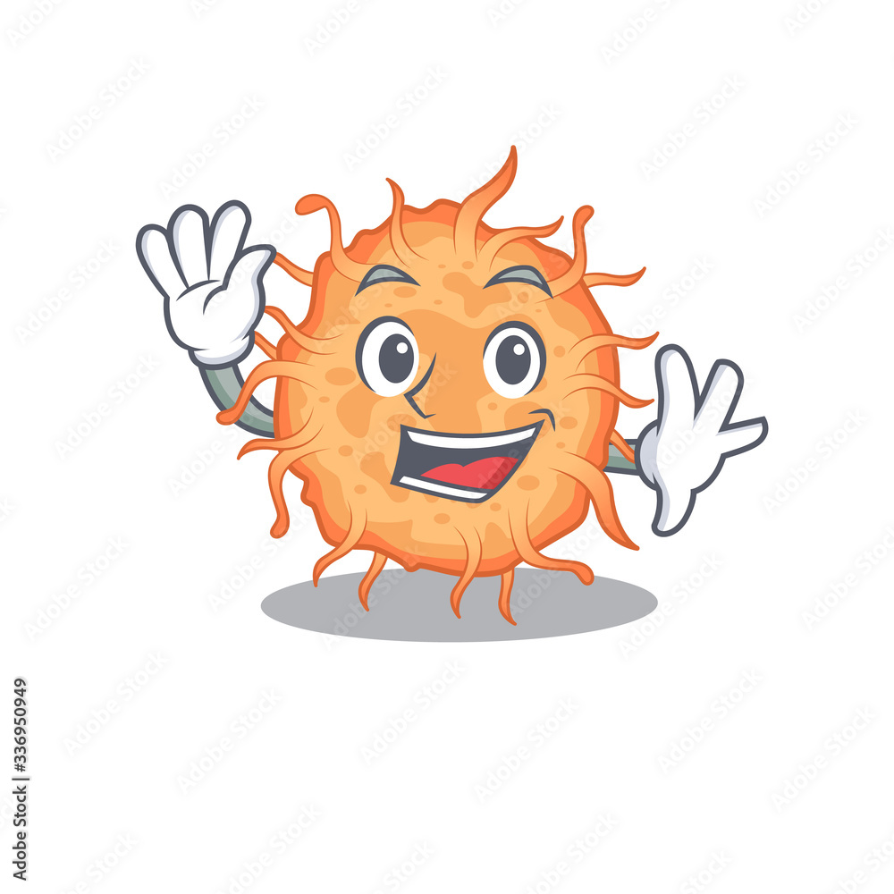 A dazzling bacteria endospore mascot design concept with happy face