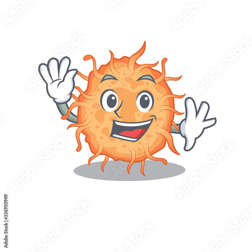 A dazzling bacteria endospore mascot design concept with happy face