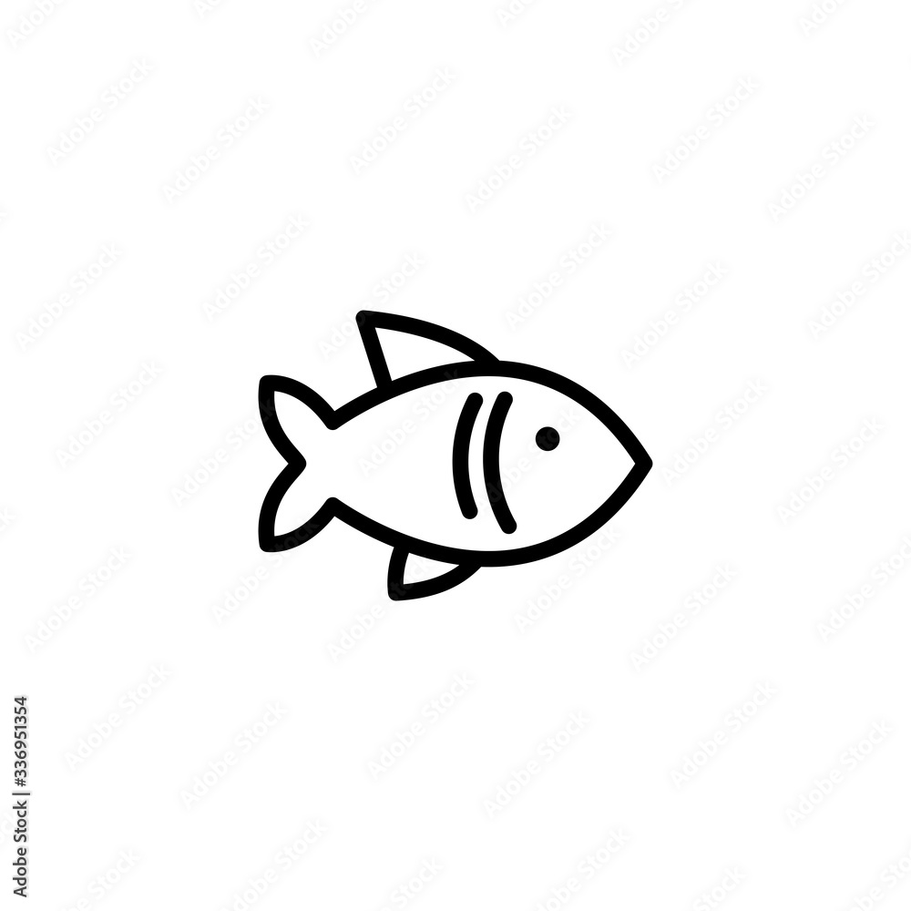 Fish icon. Aquarium symbol. Fish vector icon. Trendy Flat style for graphic design, Web site, UI. EPS10. Vector illustration