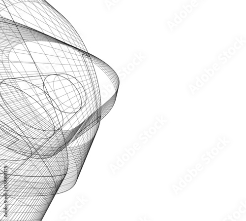 Concept 3d architecture building, vector illustration