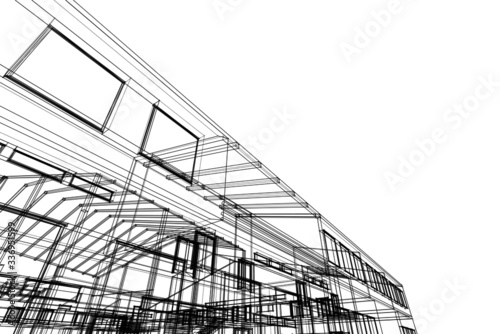 Concept 3d architecture building, vector illustration