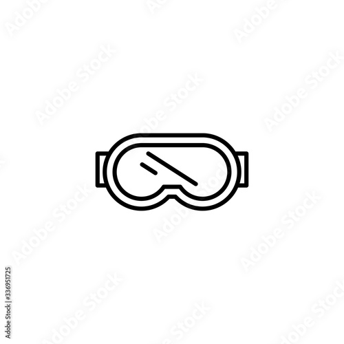 Diving goggles icon isolated on white background. Safety glasses icon. Vector illustration for your web site mobile app logo UI design.