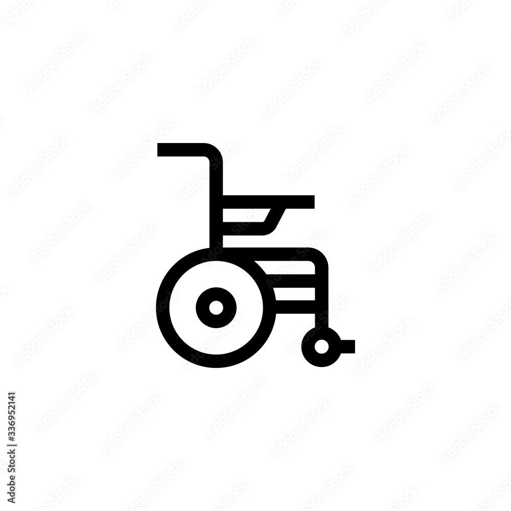 Disabled handicap icon. Wheelchair vector icon. Flat symbol Isolated on the White Background. Vector illustration. Disabled handicap icon. Wheelchair vector icon. Flat symbol Isolated on the White Background. Vector illustration.