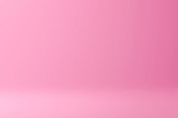 Abstract pink and gradient light background with studio backdrops. Blank display or clean room for showing product. Realistic 3D render.