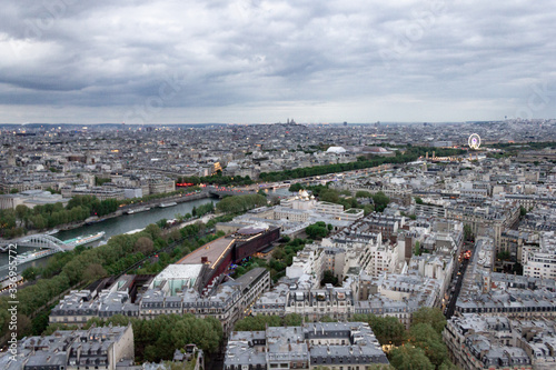 Paris in early spring with overcast sky